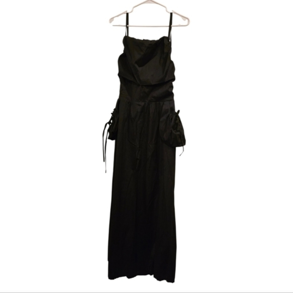 The Open Product Patch Pocket Shirring Dress Midi Strappy Backless Size 2 - Picture 6 of 10